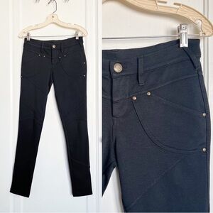 Free People • Moto Jeggings black skinny pants studded stretch ponte knit